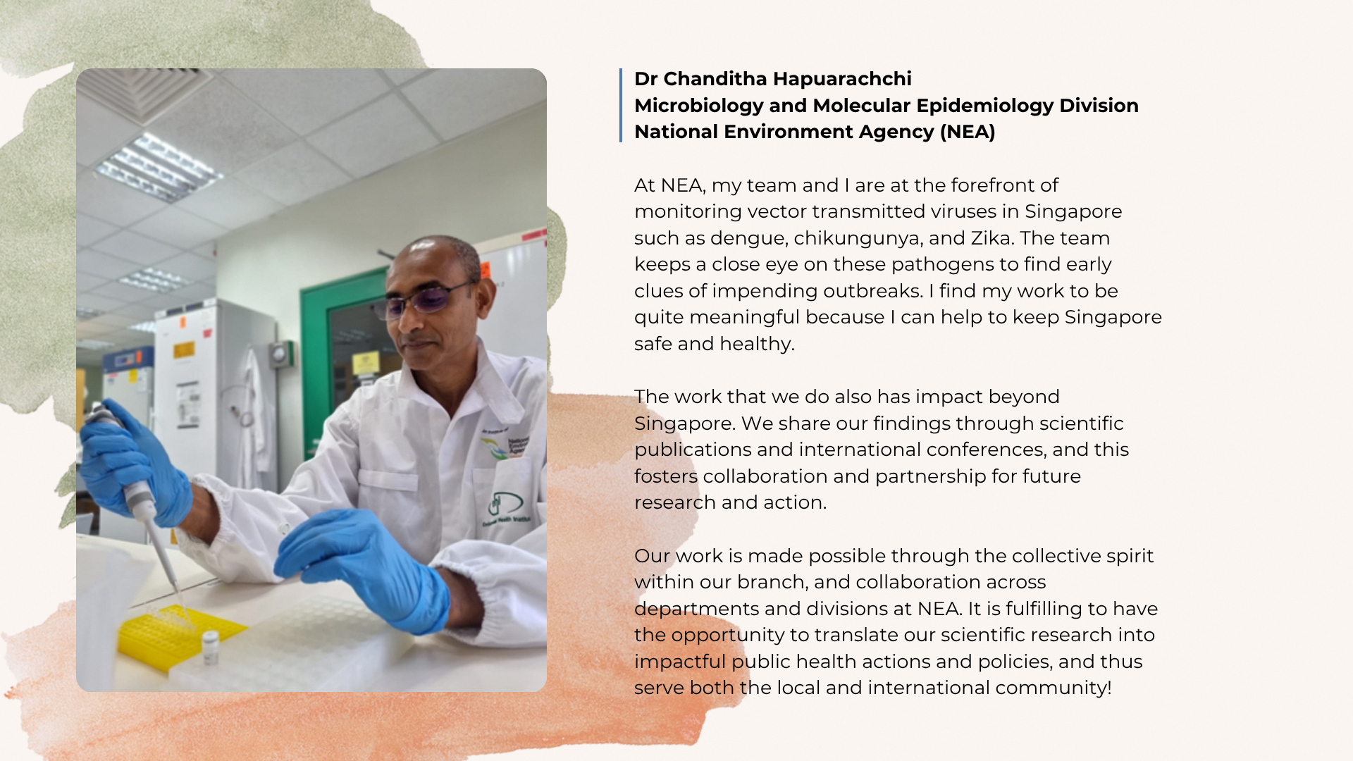 Dr Chanditha Hapuarachchi from NEA's Microbiology and Molecular Epidemiology Division